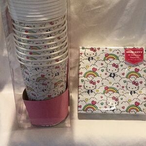 Hello Kitty Retro Rainbow cup & napkin set